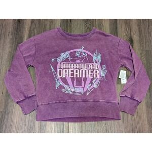 Disney‎ Tomorrowland Dreamer Graphic Pullover Sweatshirt Purple Small
